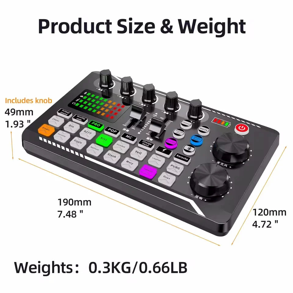 AyeBeau F988 Condenser Mic & Bluetooth Sound Mixer Card