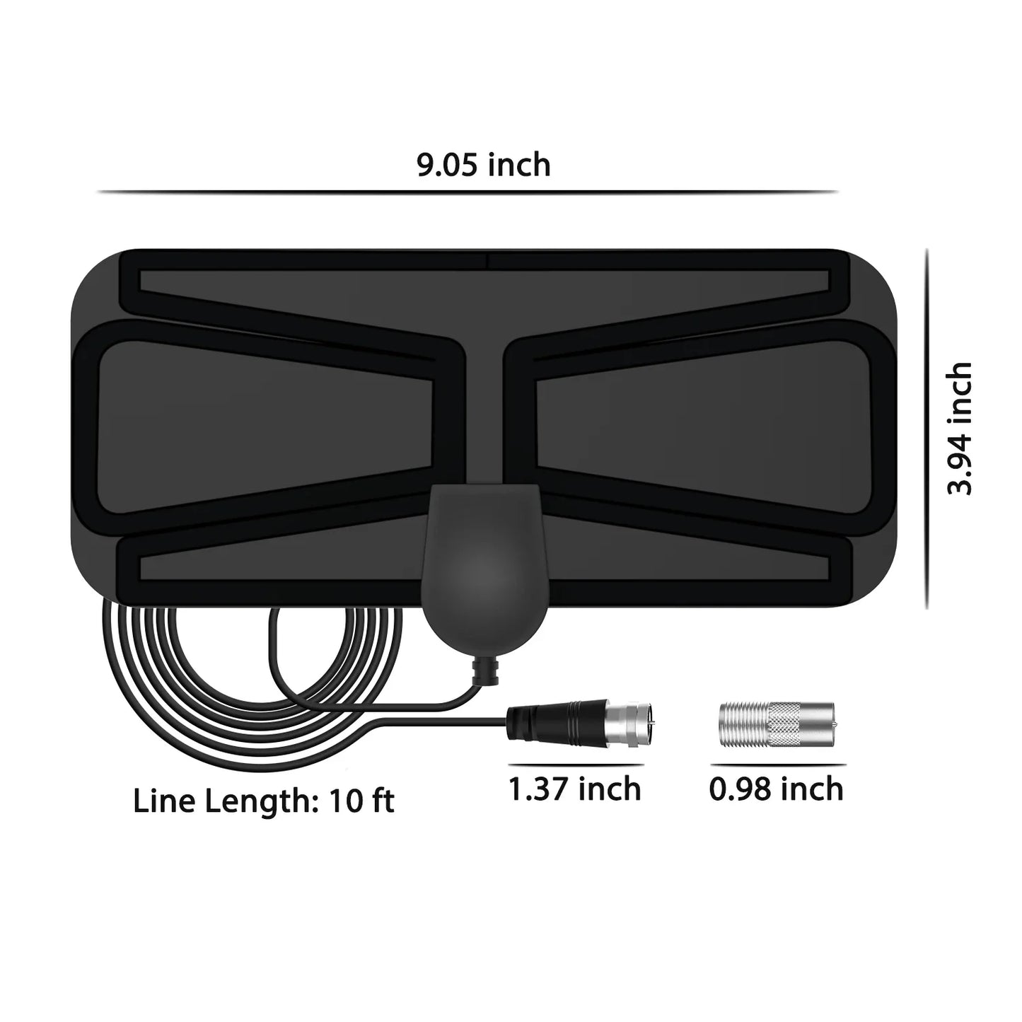 HD Digital TV Antenna – 150-Mile Range, DVB-T2 & ATSC