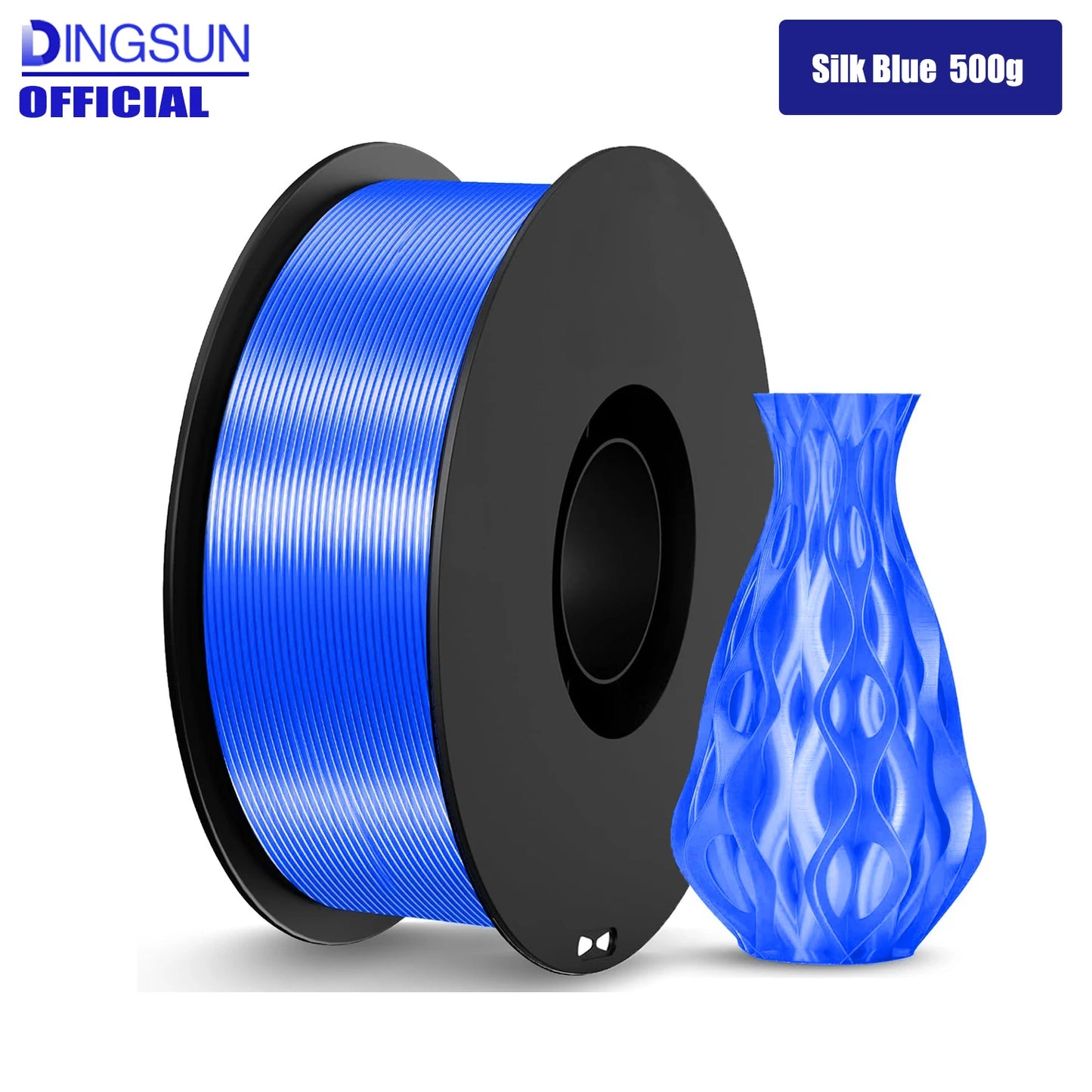 Silk PLA Filament 1.75mm Bundle – Red White Blue Silver | DINGSUN