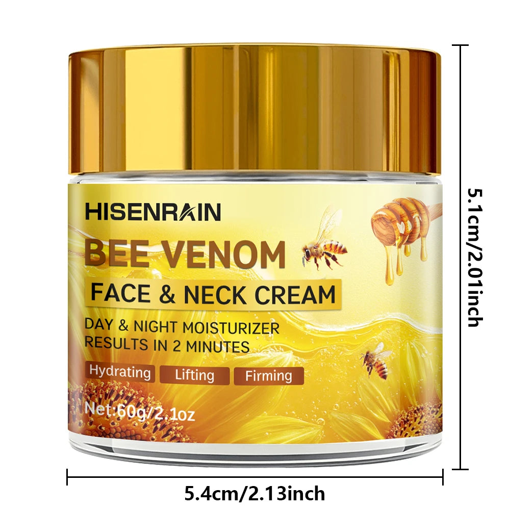 HISENRAIN Snail & Bee Venom Cream - Anti-Aging Face & Neck Cream with Collagen & Niacinamide, Whitening, -Firming.glass bottle- Peaceful Pleasures Health and Wellness