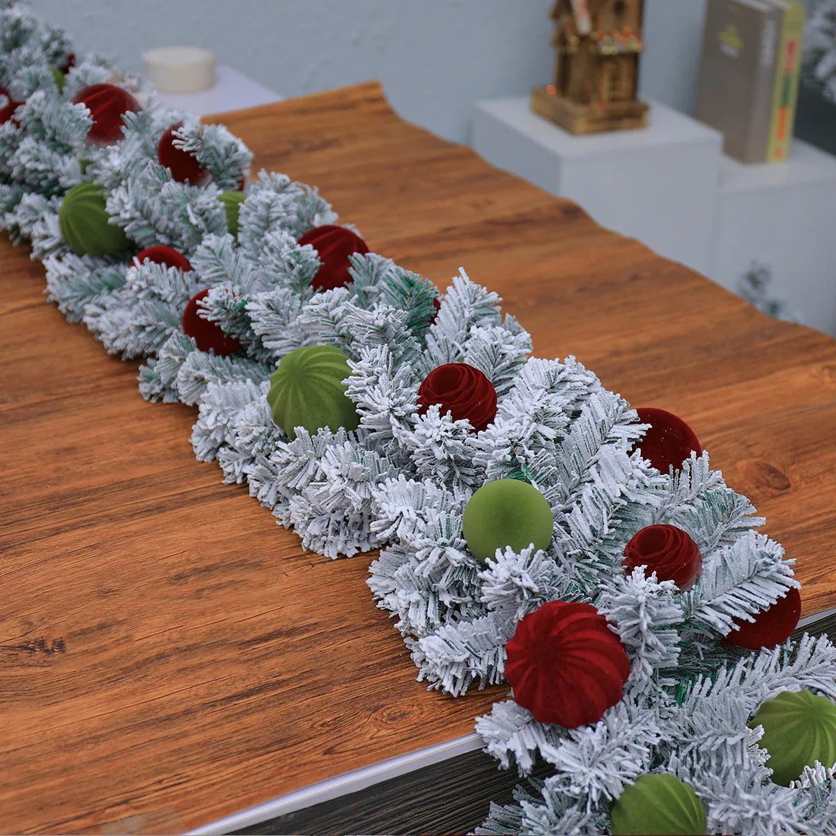 Lifelike Christmas Rattan Garland | Snowfall Holiday Decoration