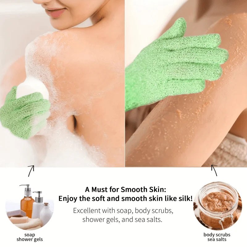 10-Pack Exfoliating Gloves – Gentle Body Scrub Shower Gloves