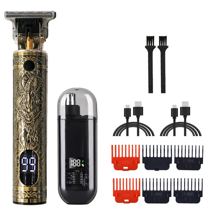 New Nose Hair Trimmer And T9 Hair Clipper Set For Mens Care Set Portable Mini USB charging Nose And Ear Hair Trimmer 2025 Peaceful Pleasures Health and Wellness 067-Pixiu-VHS