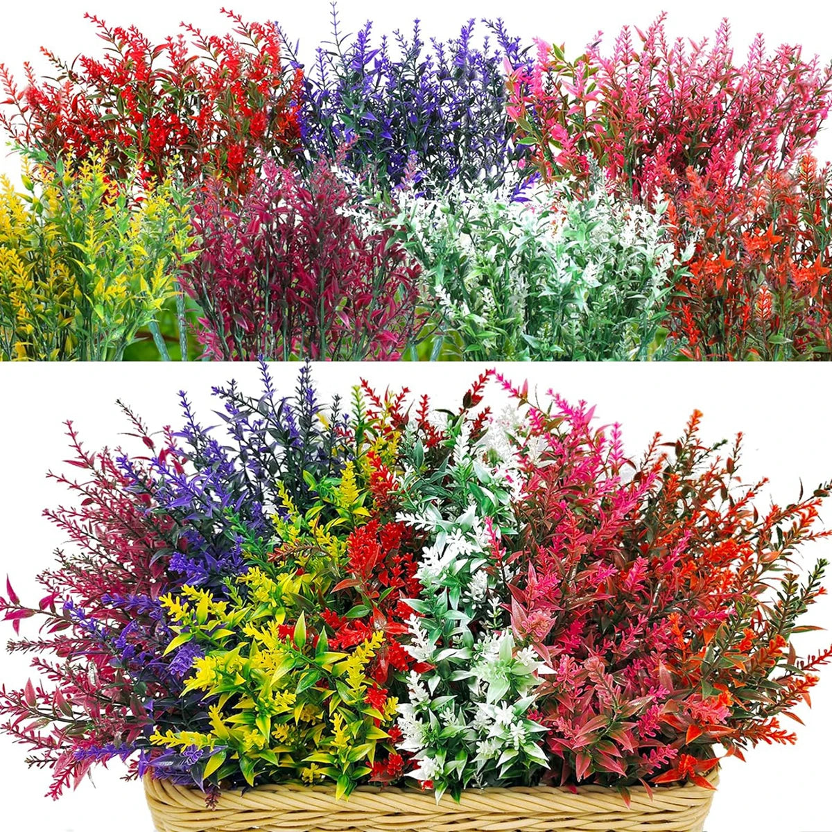 Artificial Lavender Bouquet | Fake Plastic Flowers Wedding & Decor