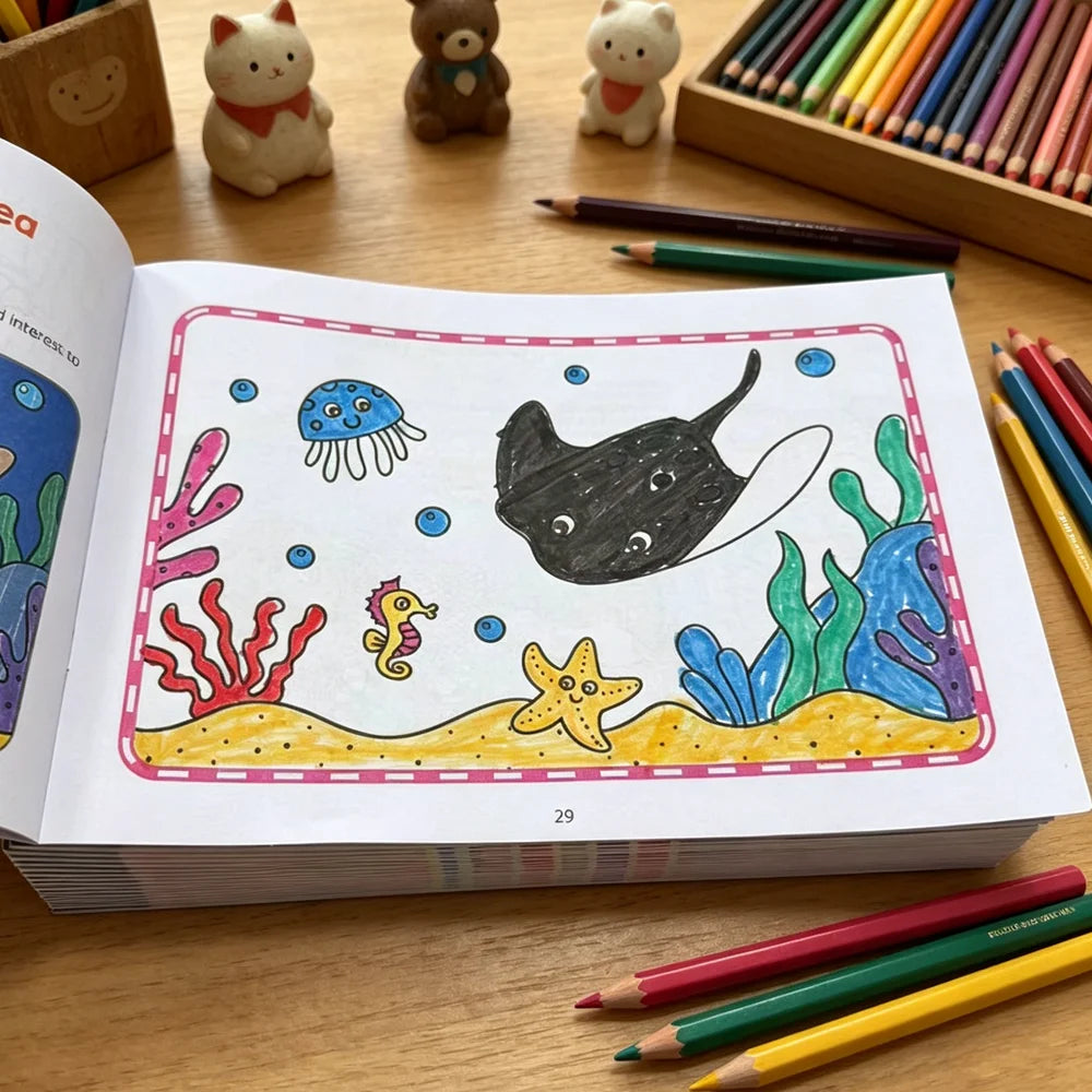 Children's Coloring Book Cute Animal Themed Drawing Pages Fun