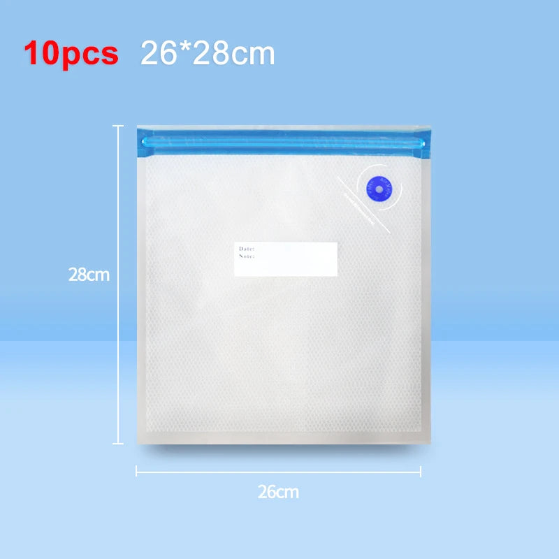 Electric Air Pump Handheld Automatic Air Pump Food Fresh-Keeping Rechargeable Vacuum Sealer with BPA-Free Vacuum Packaging Bag Peaceful Pleasures Health and Wellness 10Pcs 26x28cm