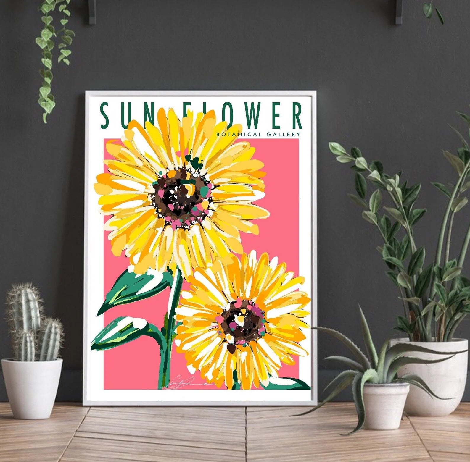 Sun flower wall art Print |Floral Prints | Botanical flower prints |kitchen dining wall art decor| bright colorful wall art deco Peaceful Pleasures Health and Wellness