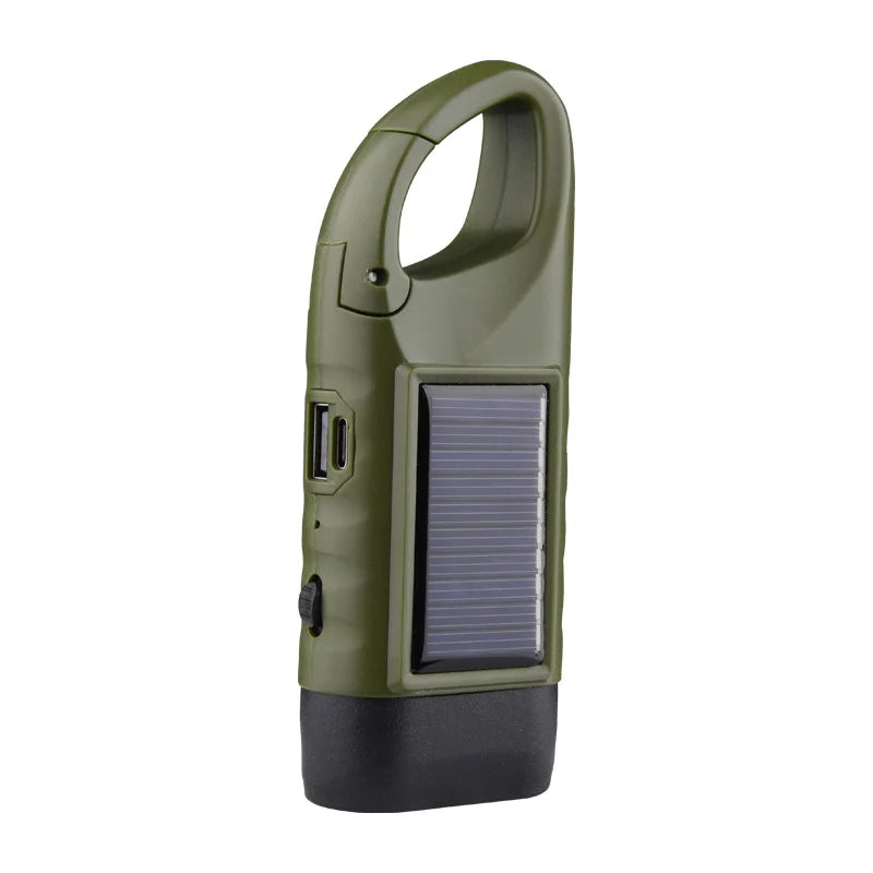 ESMARTER Solar Hand Crank LED Flashlight | Emergency Camping Torch