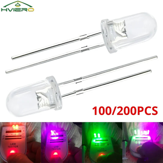 5mm Super Bright LED Diodes 100/200 Pack – 9 Colors LED Diode Pack Oasis Select