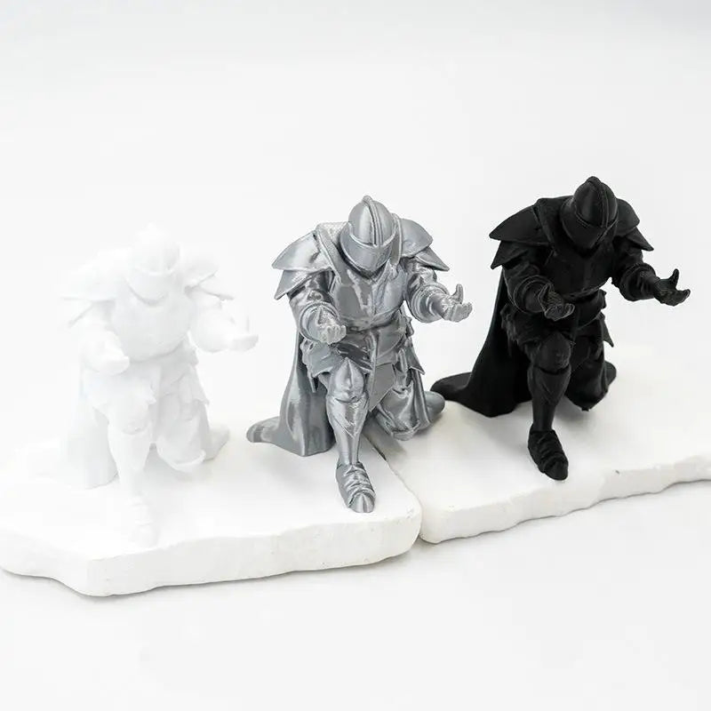 Kneeling Knight Pen Holder | Armored Knight Desk Organizer