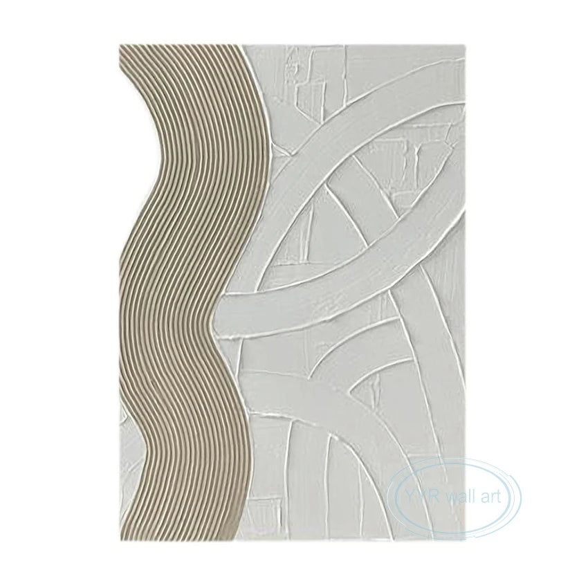 Stripe Texture Decor Oil Painting Modern Abstract Handmade Wall Art Canvas Mural Living Room Bedroom Porch Hotel Hanging Picture Peaceful Pleasures Health and Wellness No frame 3 60cmx120cm