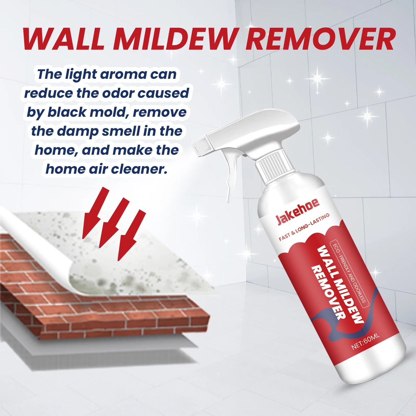 Jakehoe Black Mold & Mildew Remover Spray – Tiles, Grout & Walls