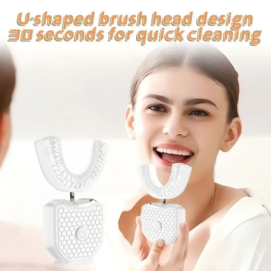 Teeth whitening lamp, U-shaped ultrasonic wireless electric toothbrush, 360° lazy adult silicone toothbrush set Peaceful Pleasures Health and Wellness