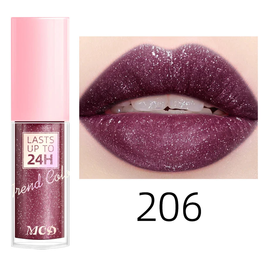 MCD Glitter Lip Gloss – 18 Shades, Waterproof & Long-Lasting