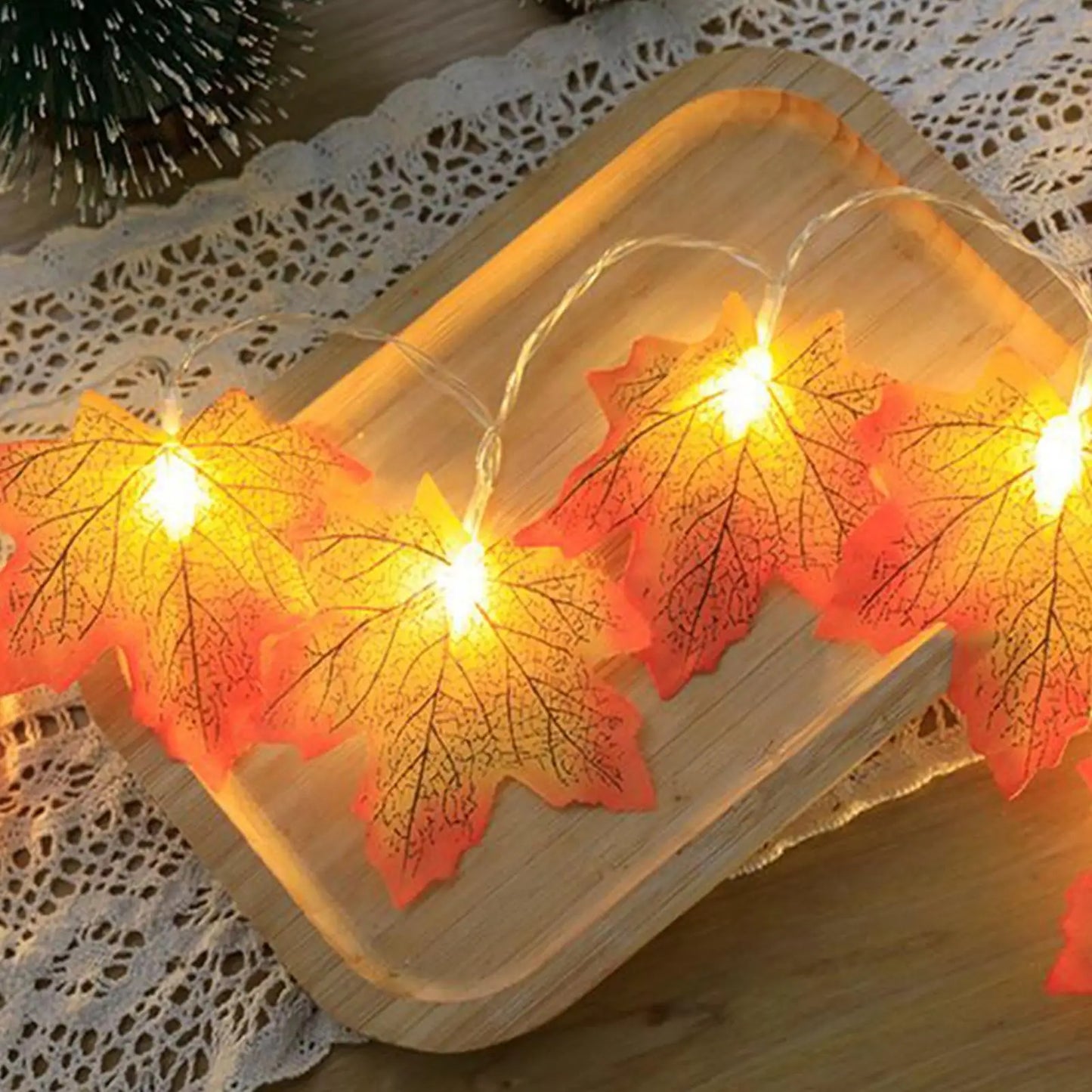 Maple Leaf String Lights 19.69Ft | Fall Halloween Thanksgiving