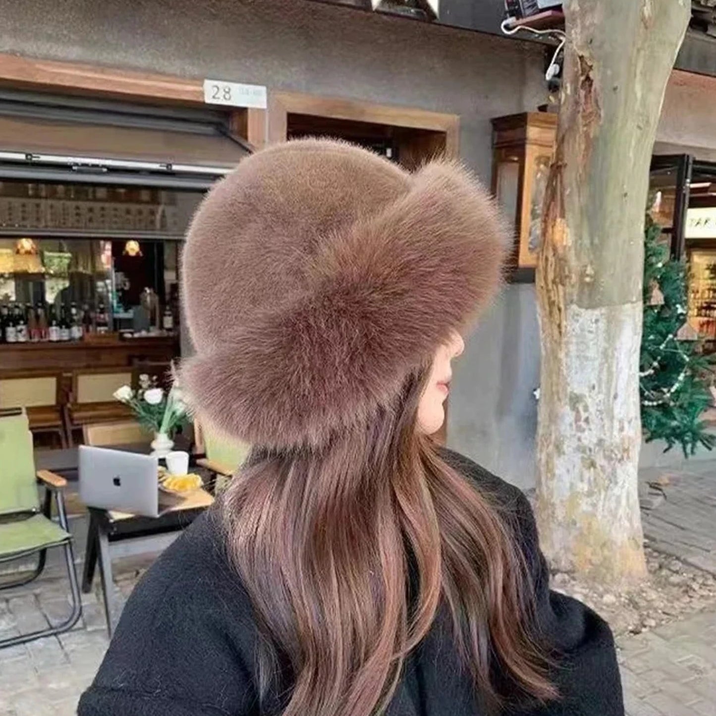 1pc Winter Thicken Faux Fur Fisherman Hat for Women, Windproof Snowproof Pilot Hat, Ear Protection Cap for Outdoor Riding Skiing Peaceful Pleasures Health and Wellness