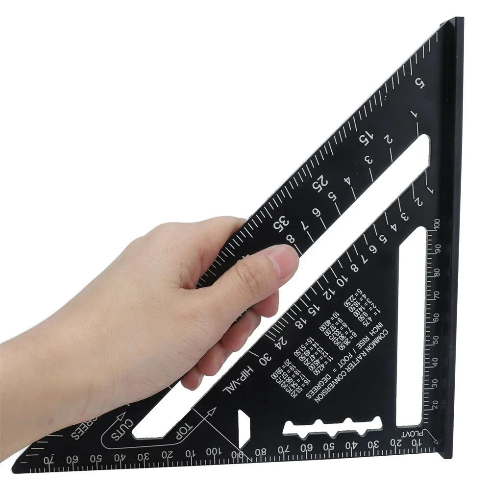 7" Aluminum Speed Square Triangle Ruler | Metric & Imperial