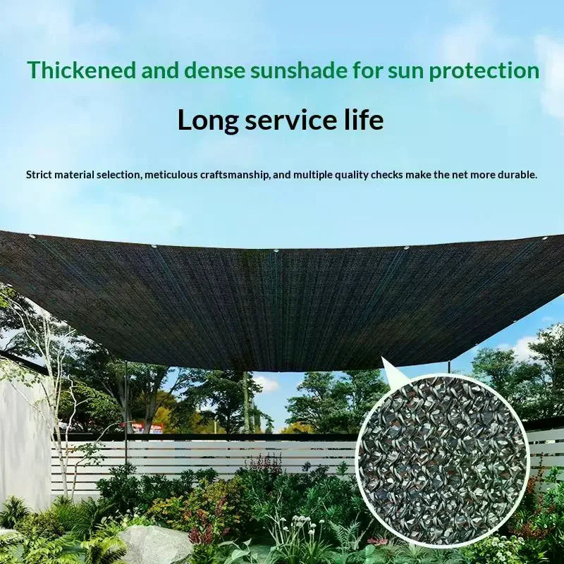 Black HDPE Sun Shade Net – UV Blocking Garden & Patio Cover