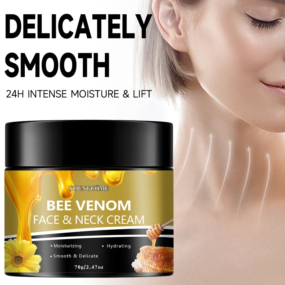 Bee Venom Face & Neck Cream Moisturiser Facial Anti Aging Smooth Skin Repair Fade Fine Line Wrinkle Remover Face Cream Peaceful Pleasures Health and Wellness