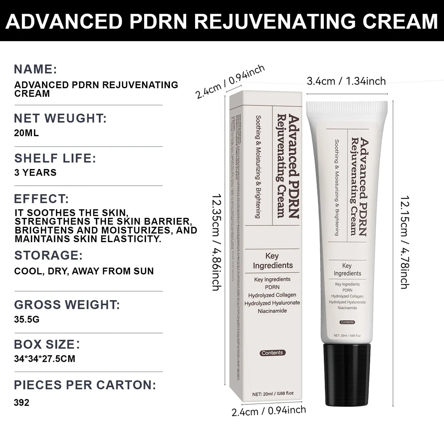 Advanced PDRN Rejuvenating Cream, Salmon DNA PDRN Face Moisturizer for Firming Skin, Women's Face Cream for Glow Skin, 20ML Peaceful Pleasures Health and Wellness