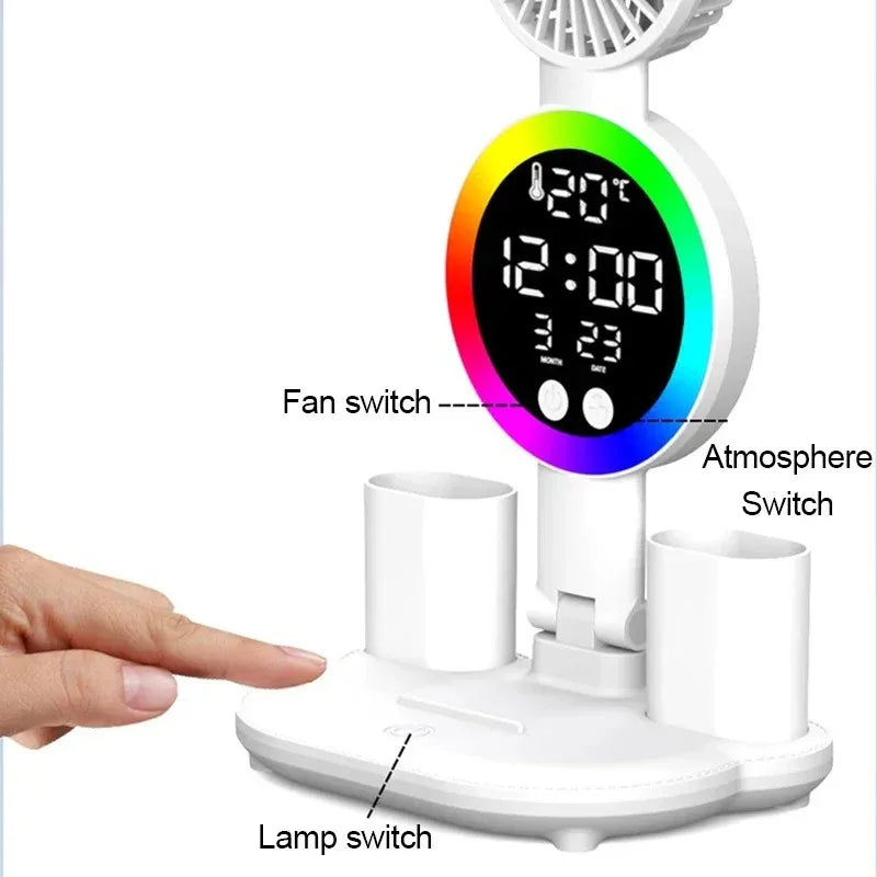 RTONTR Eye Protection Desk Lamp with Fan & USB Charging