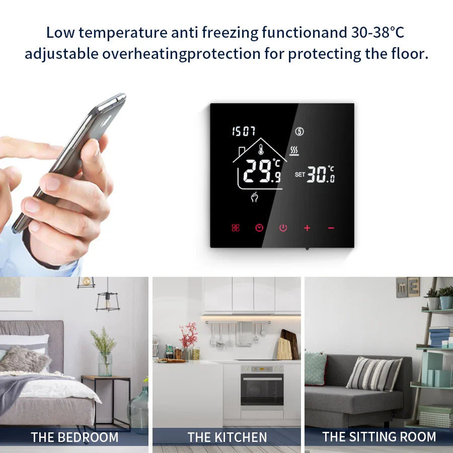 Smart WiFi Thermostat Tuya – Floor Heating & Boiler Control