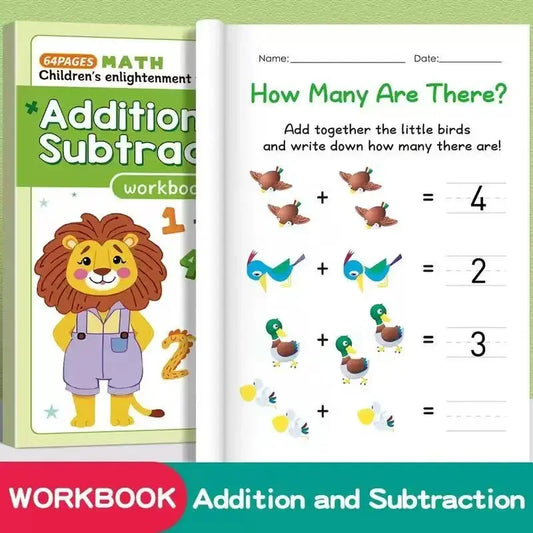 64 Pages Children Addition Subtraction Book Learning Mathematics Peaceful Pleasures Health and Wellness 1 pc