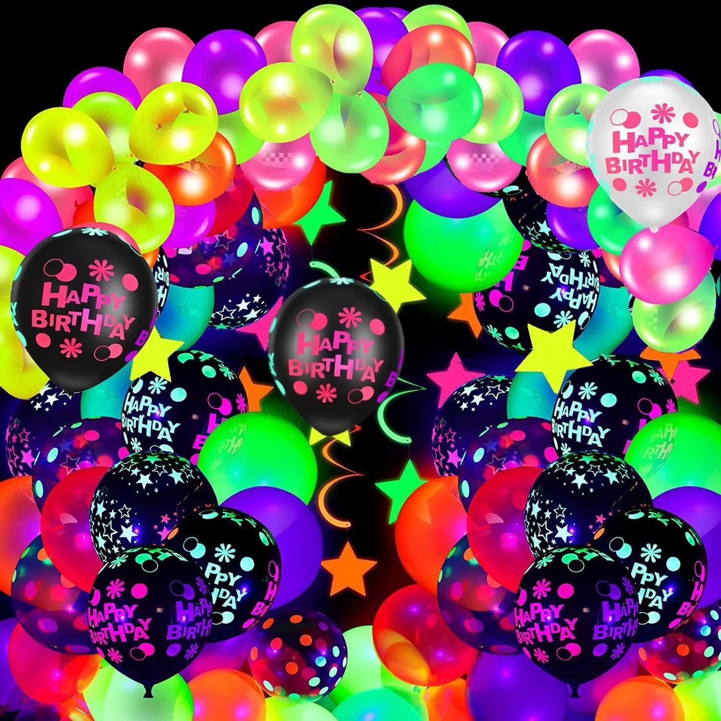 100PCS Fluorescent Balloons Glow In The Dark Luminous Dots Latex Balloon For Birthday Wedding Party Decoration Kids Gifts Toys Peaceful Pleasures Health and Wellness