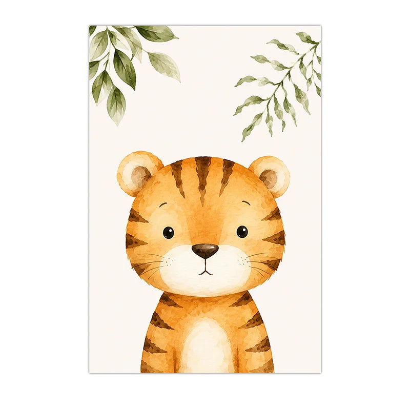 Watercolor Safari Animals Wall Art Cute Jungle Canvas Painting Poster Prints For Kids Room Nursery Decor Peaceful Pleasures Health and Wellness 07 30x40cm No Frame China Mainland