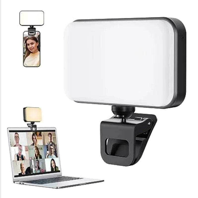 Mini Portable Fill Light LED Video Light Photography Lighting Cell Phone Selfie Livestreaming Fill Lamp Cold and Warm Vlog Lamp Peaceful Pleasures Health and Wellness black
