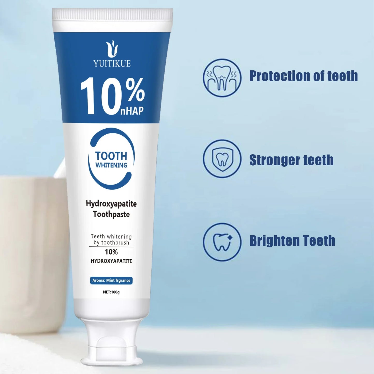YUITIKUE 10% Hydroxyapatite Toothpaste – Whitening & Enamel