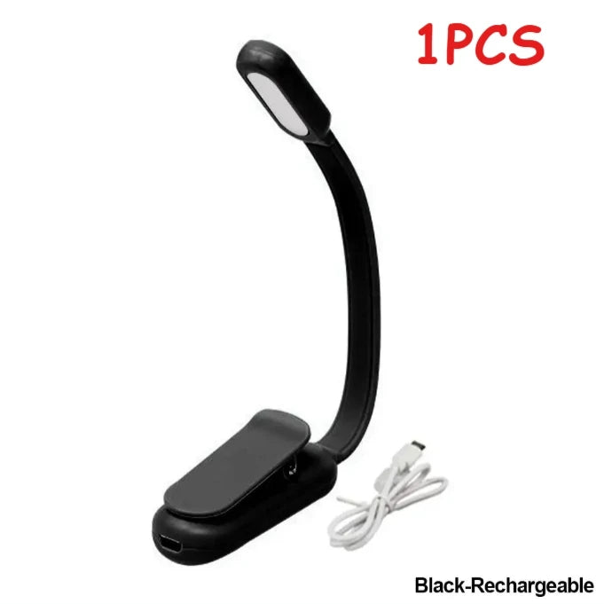 USB Rechargeable Clip-On Book Light | 3-Color LED Reading Lamp