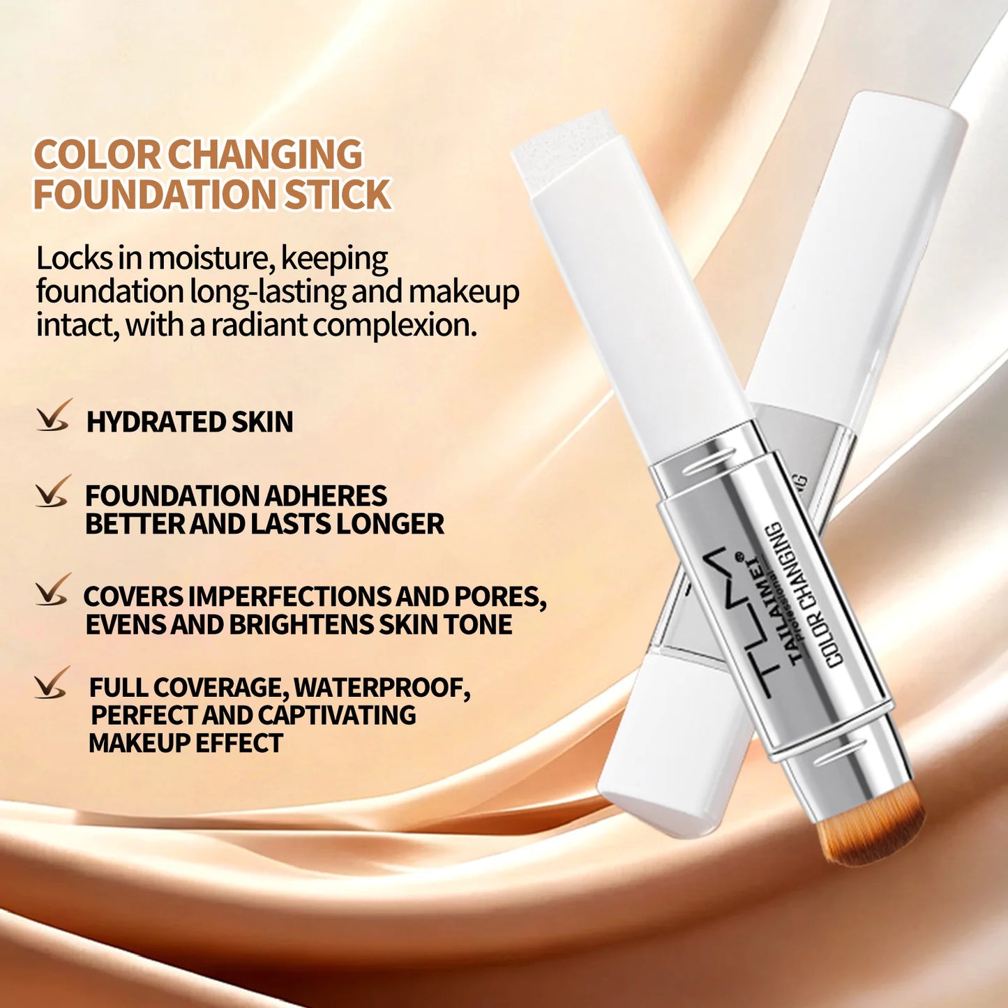 Color Changing Foundation Stick SPF 15 for Flawless Skin