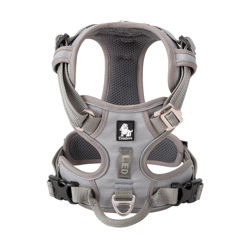 Truelove New Pet Harness Premium Anti Pull Reflective Light Up Nylon Breathable Adjustable Dog Harness Training Vest TLH5657 Peaceful Pleasures Health and Wellness GREY XS China Mainland