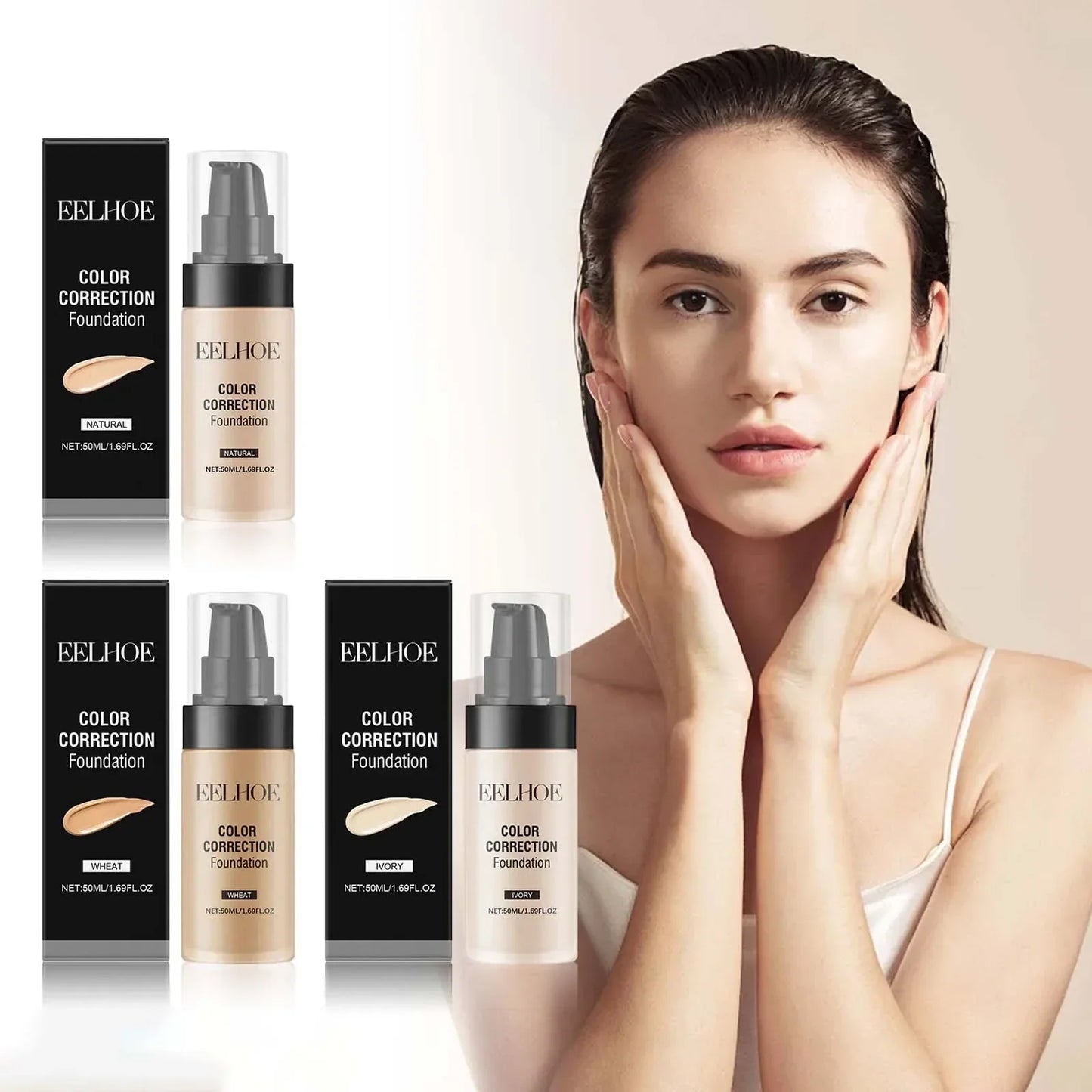 Eelhoe CC Cream Foundation 50ml – Matte Full Coverage BB Cream