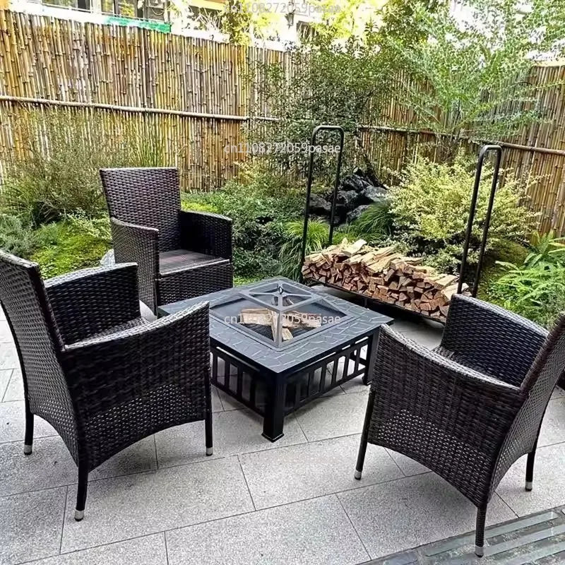 Outdoor Square BBQ & Tea Stove Full Set | Stainless Steel