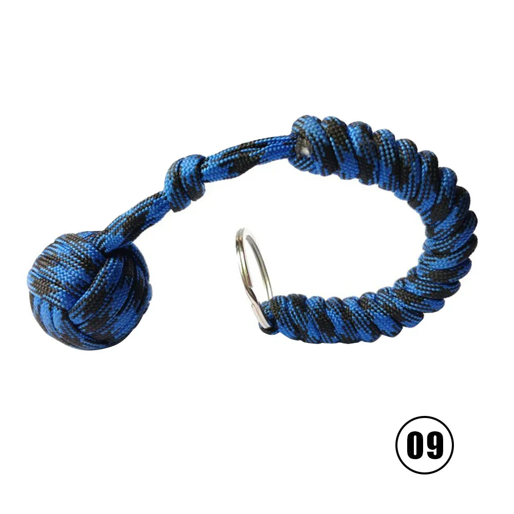 Monkey Fist Paracord Keychain with Steel Ball | EDC Survival