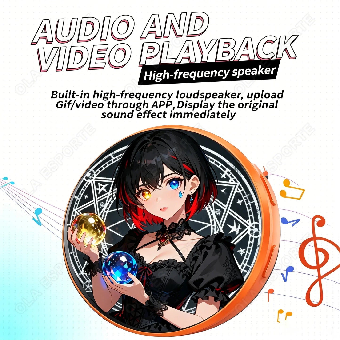 Anime E-Badge Display Pin | 1.5″ Touch Screen LED Smart Badge