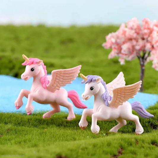 Unicorn Figurine Fairy Garden Miniature Statue | Home Décor Decorative Figurine Peaceful Pleasures Health and Wellness