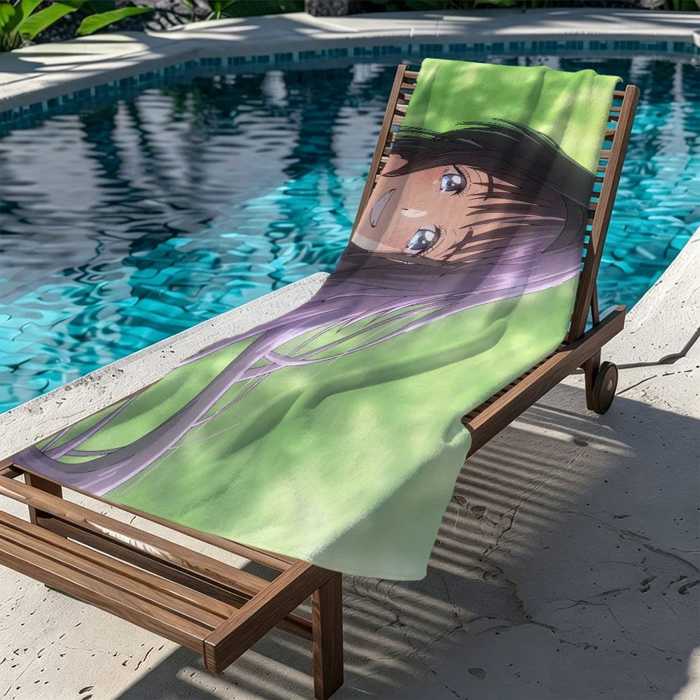 Kawaii Anime Quick-Dry Beach Towel | Soft Microfiber Pool Towel Quick-Dry Beach Towel Peaceful Pleasures Health and Wellness
