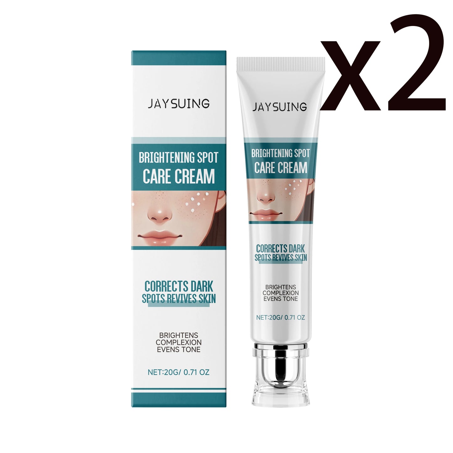 Glow Brighten Face Cream Improve Dullness Reduce Melanin Production Repair Skin Blemishes Refreshing Moisturizing Facial Lotion Peaceful Pleasures Health and Wellness 2x20g