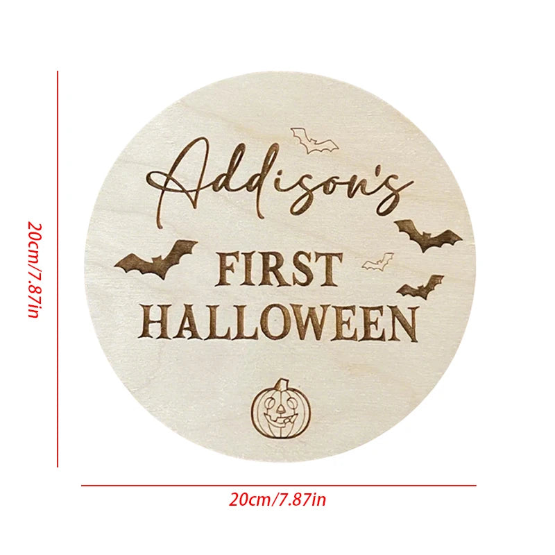 Personalized Baby's First Halloween Wooden Name Plaque Keepsake Personalized Keepsake Plaque Peaceful Pleasures Health and Wellness
