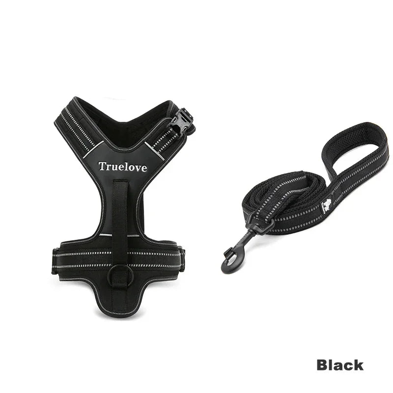 Truelove No Pull Adjustable Dog Harness & Leash Set | TLL5551 Peaceful Pleasures Health and Wellness black XS China Mainland