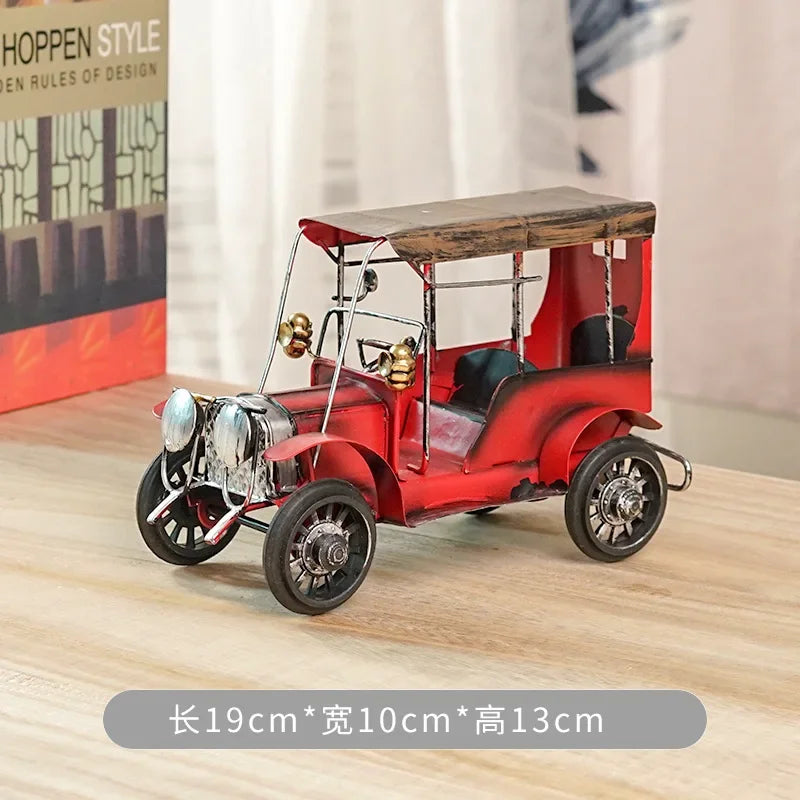 Mini Iron Pedal Small Motorcycle Model Handmade Ornaments Creative Small Moto Statue Miniatures Art Crafts Decoration Kids Gift Peaceful Pleasures Health and Wellness Red 1