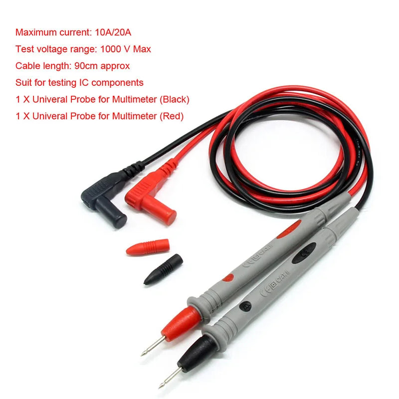 Universal Digital Multimeter Test Leads 1000V 20A + Waterproof Digital Voltage Display LED Voltmeter Two-Wire DC 3V-30V Tester Peaceful Pleasures Health and Wellness