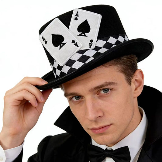 Magician Top Hat – Playing Card Felt Costume Hat | Halloween Costume Hat Peaceful Pleasures Health and Wellness