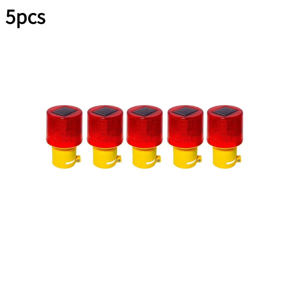 Solar LED Emergency Traffic Warning Light for Construction Peaceful Pleasures Health and Wellness 5pcs