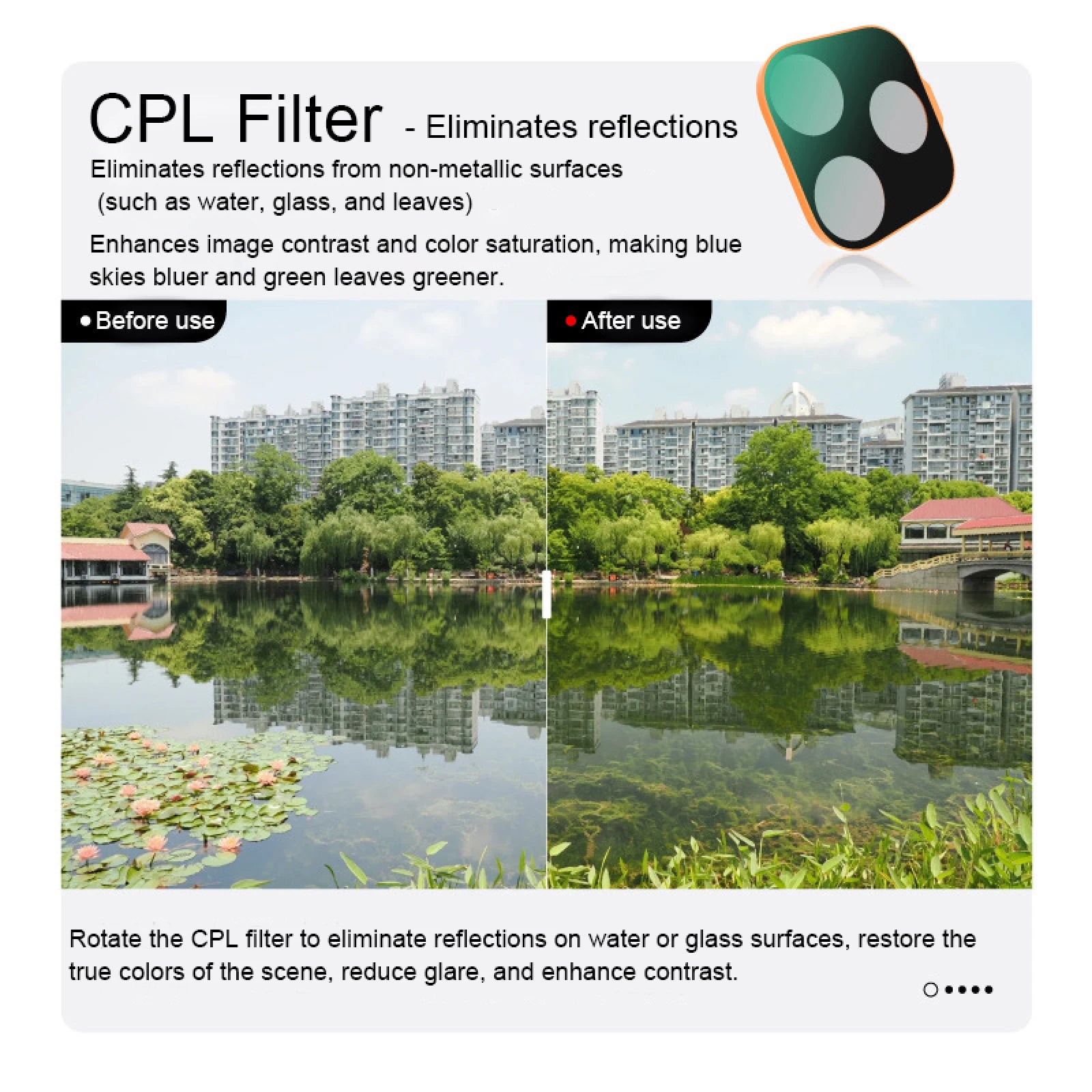 Magnetic CPL/Black Mist 1/4/UV Filter For iPhone 17 Pro/ProMax Optical Glass Multi Layer Coating Eliminates Reflections Peaceful Pleasures Health and Wellness