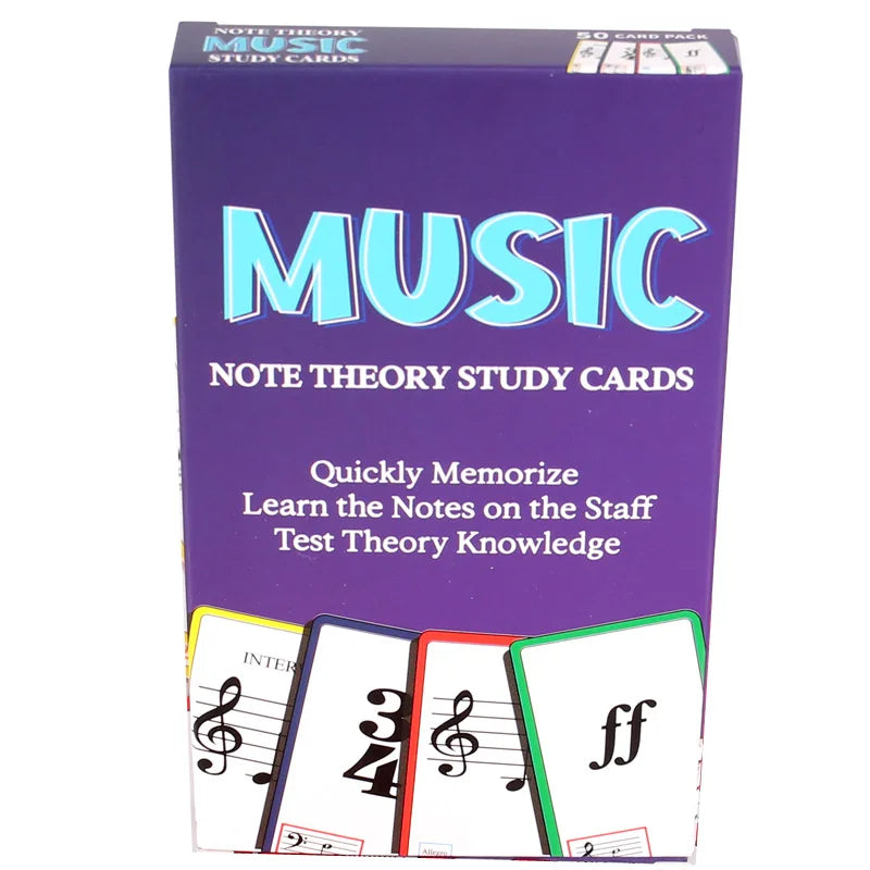 Music Flash Cards Piano Guitar Chord Chart Learning Note Card