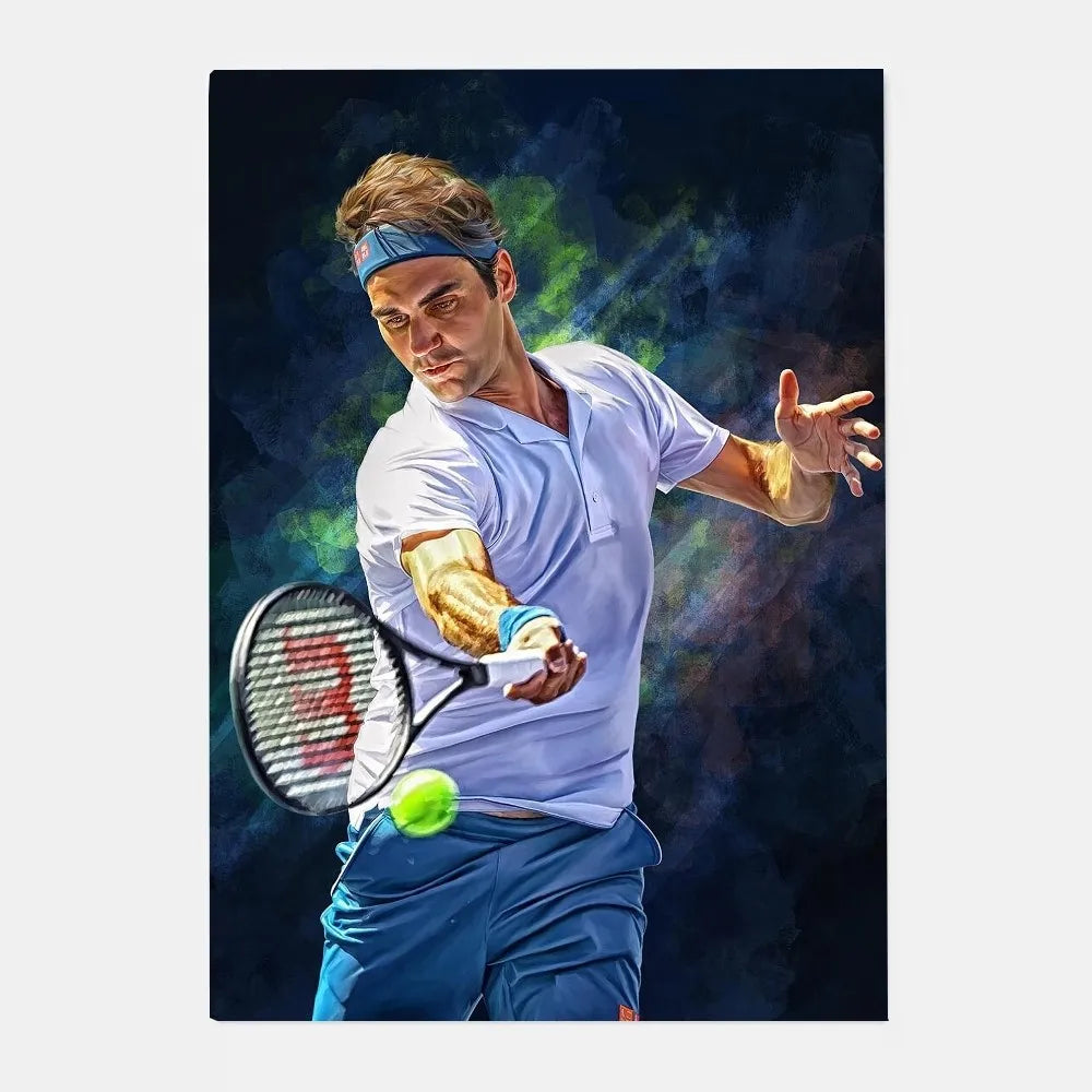 Roger Federer HD Wall Poster – Waterproof PVC Sticky Decor Sports Wall Poster Peaceful Pleasures Health and Wellness z5 15X20cmNoframe